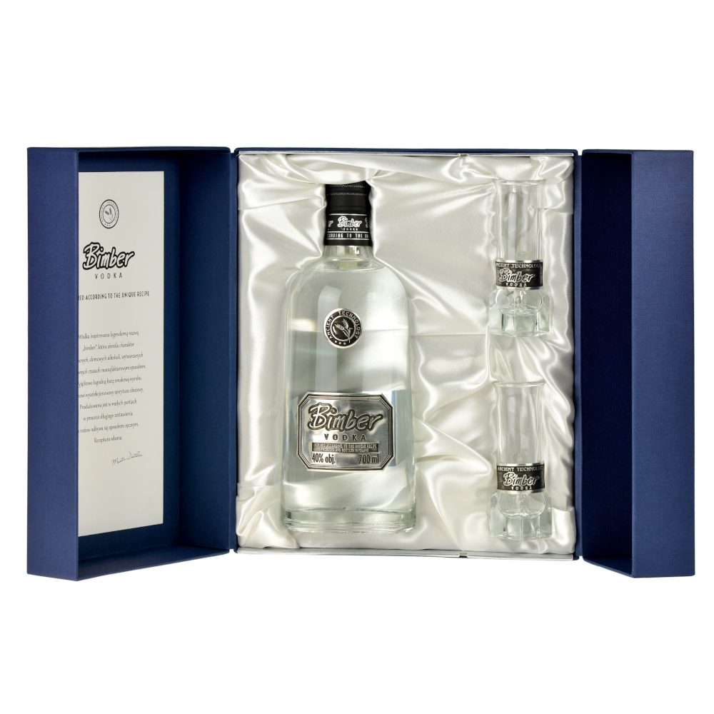Wódka Bimber etui + 2 kieliszki 40% 700 ml