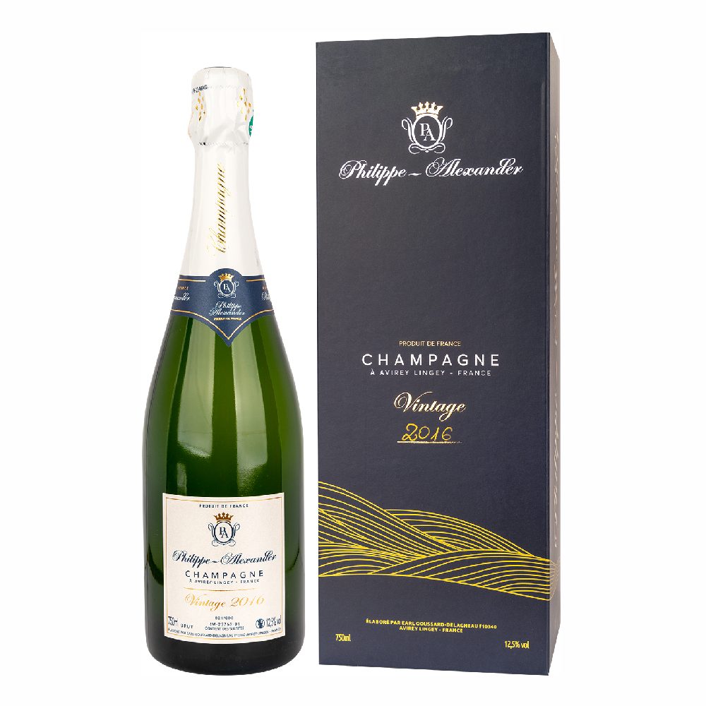 Szampan Philippe Alexander 2016 Vintage 12,5% biały wytrawny 750 ml kartonik