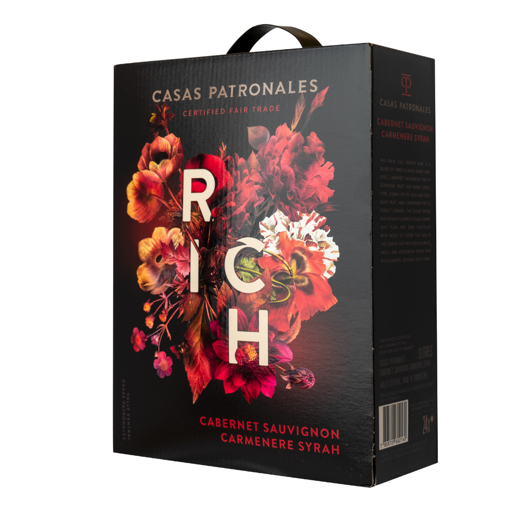 Wino Casas Patronales Bib Cabernet Carmenere Syrah 2022/23 13% czerwone wytrawne 3000 ml