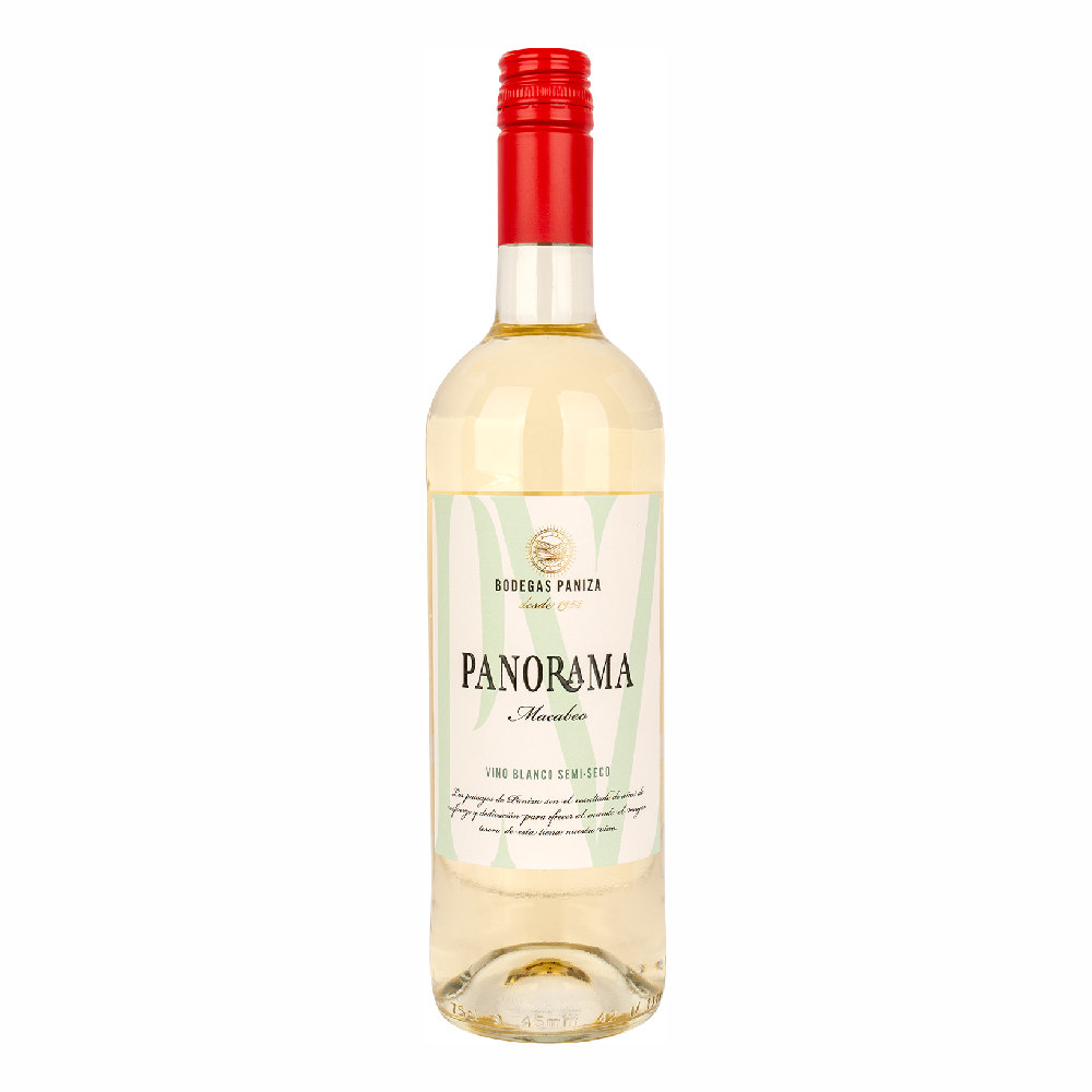 Wino Panorama Macabeo Blanco Semi-Seco 12% białe półwytrawne 750 ml
