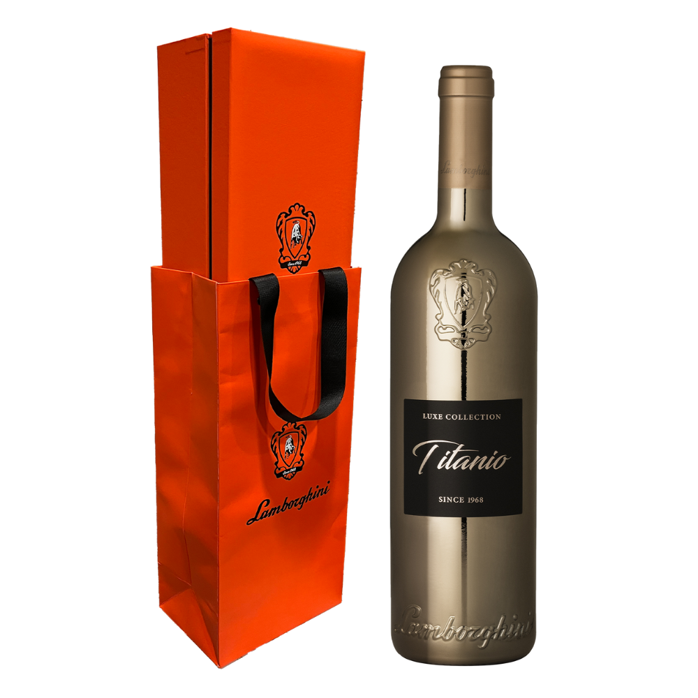 Wino Lamborghini Luxe Titanio Rosso IGT Umbria14% czerwone słodkie 750 ml + kartonik