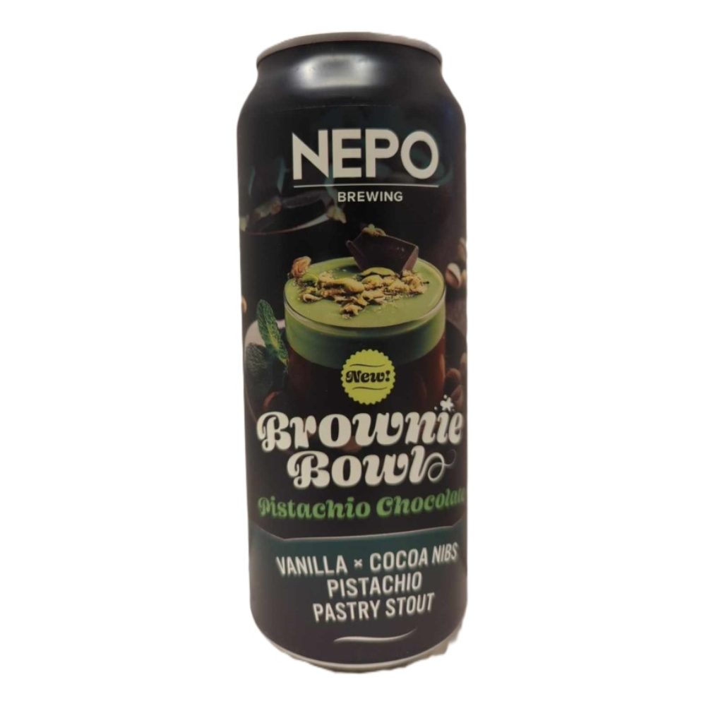 Piwo Nepomucen Brownie Bowl Pistachio Chocolate - Vanilla, Cocoa Nibs Pistachio Pastry Stout 9% 500 ml puszka