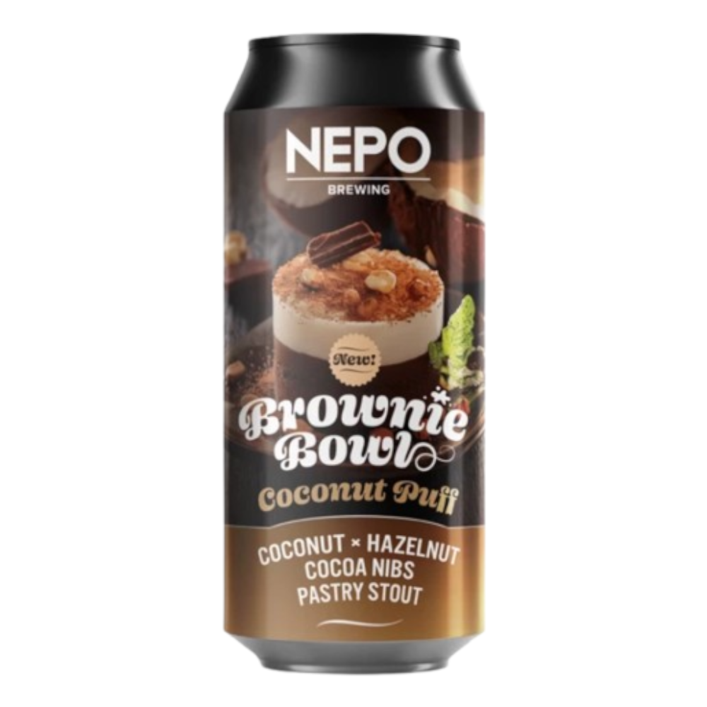 Piwo Nepomucen Brownie Bowl Coconut Puff - Coconut, Hazelnut Cocoa Nibs Pastry Stout 9% 500 ml