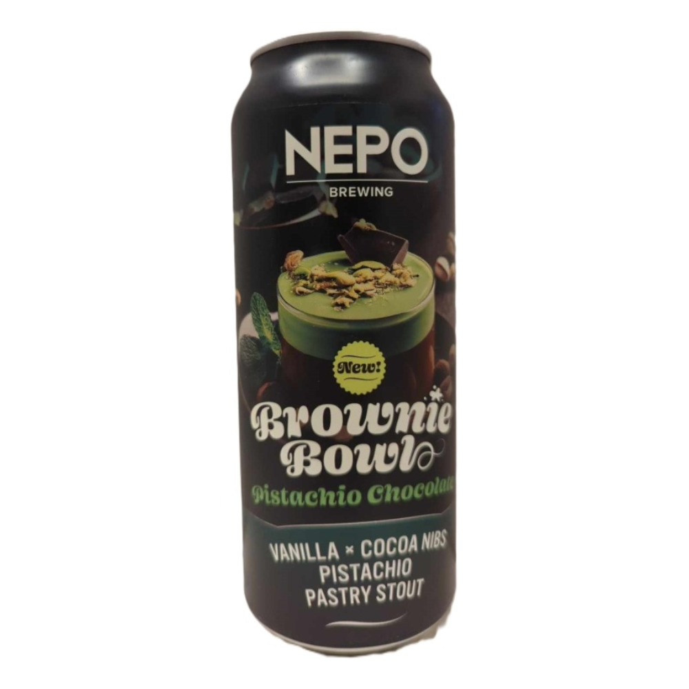 Piwo Nepomucen Brownie Bowl Pistachio Chocolate - Vanilla, Cocoa Nibs Pistachio Pastry Stout 9% 500 ml (puszka)
