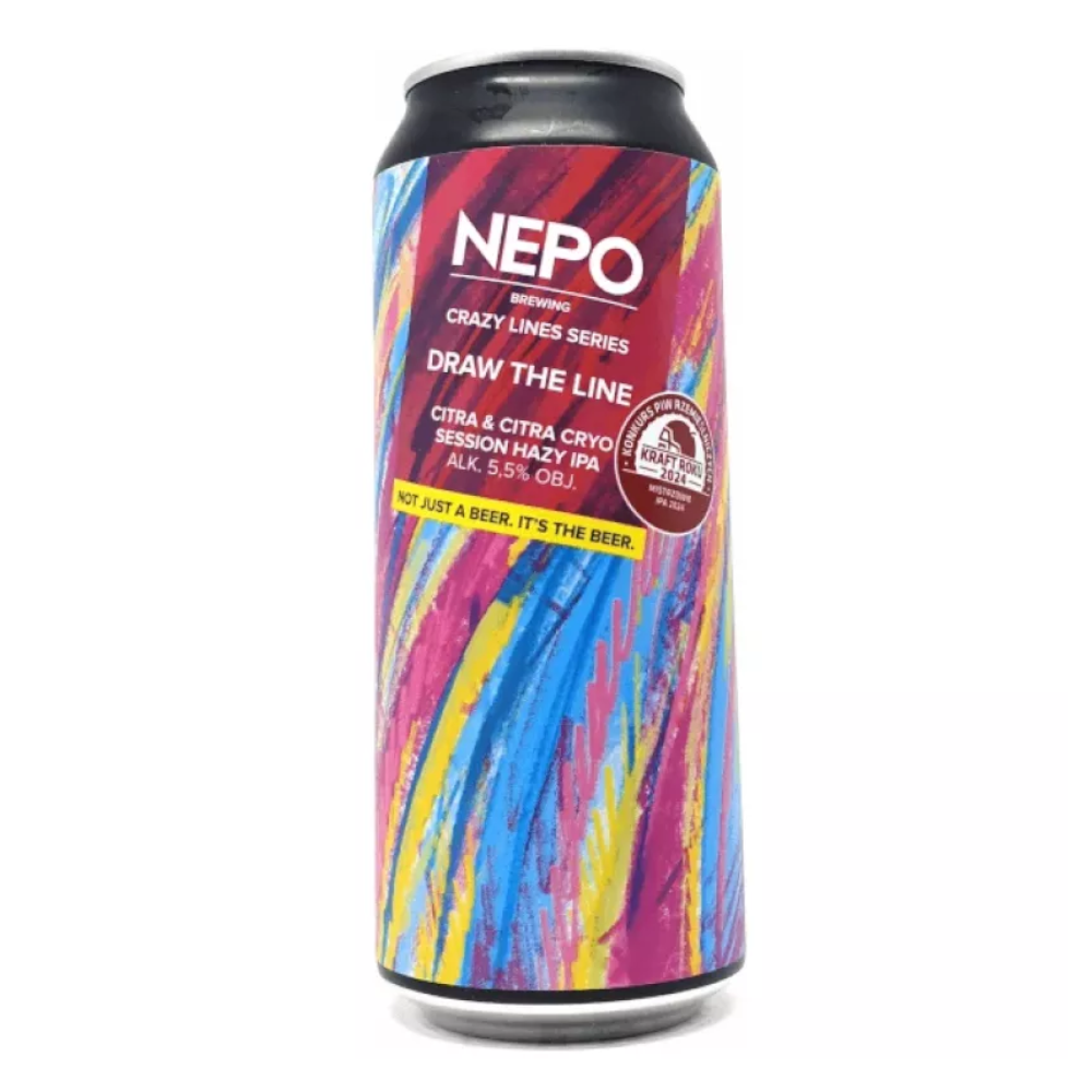 Piwo Nepomucen Crazy Lines # Draw The Line - Citra & Citra Cryo Session Hazy IPA 5,5% 500 ml