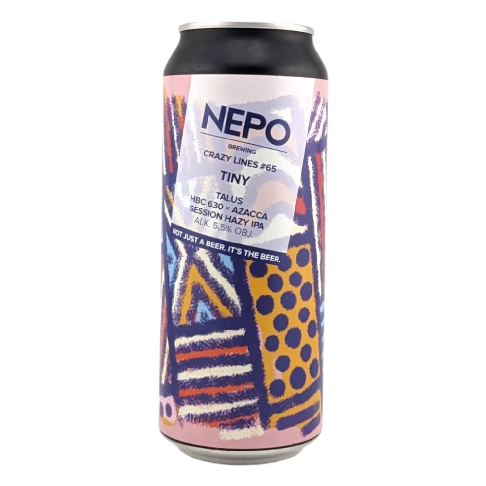 Piwo Nepomucen Crazy Lines #65 Tiny - Talus, HBC 630, Azacca Session Hazy IPA 5,5% 500 ml