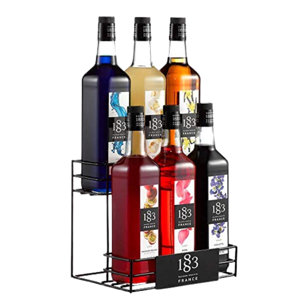 Stojak metalowy na 6 butelek syropów 1883 Routin 1L