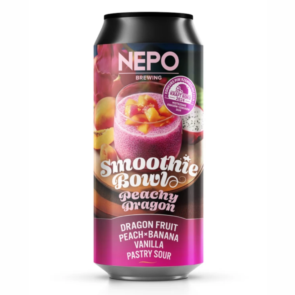Piwo Nepomucen Smoothie Bowl Peachy Dragon - Dragon Fruit Peach, Banana, Vanilla - Pastry Sour 5,3% 500 ml