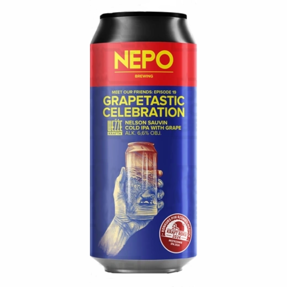 Piwo Nepomucen Grapetastic Celebration - Nelson Sauvin Cold IPA with Grapes 6,6% 500 ml puszka