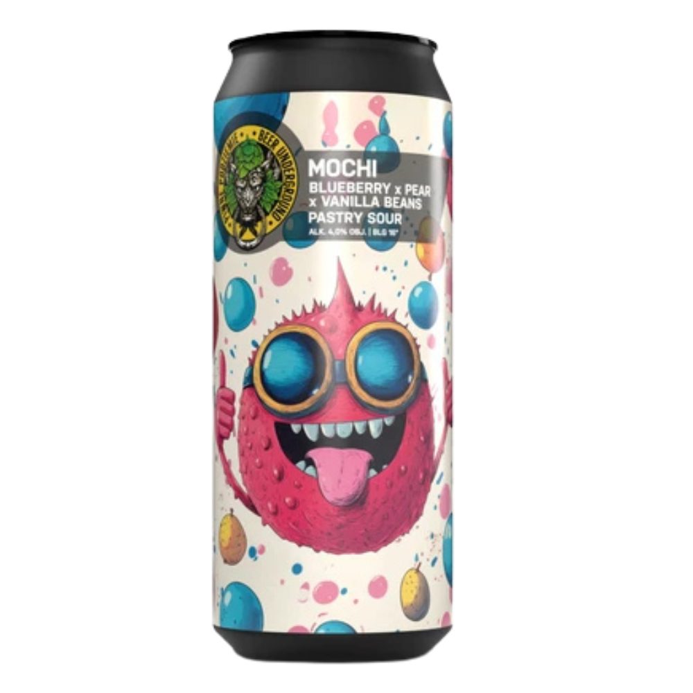 Piwo Piwne Podziemie: Mochi jagoda, gruszka i wanilia 4% 500 ml puszka