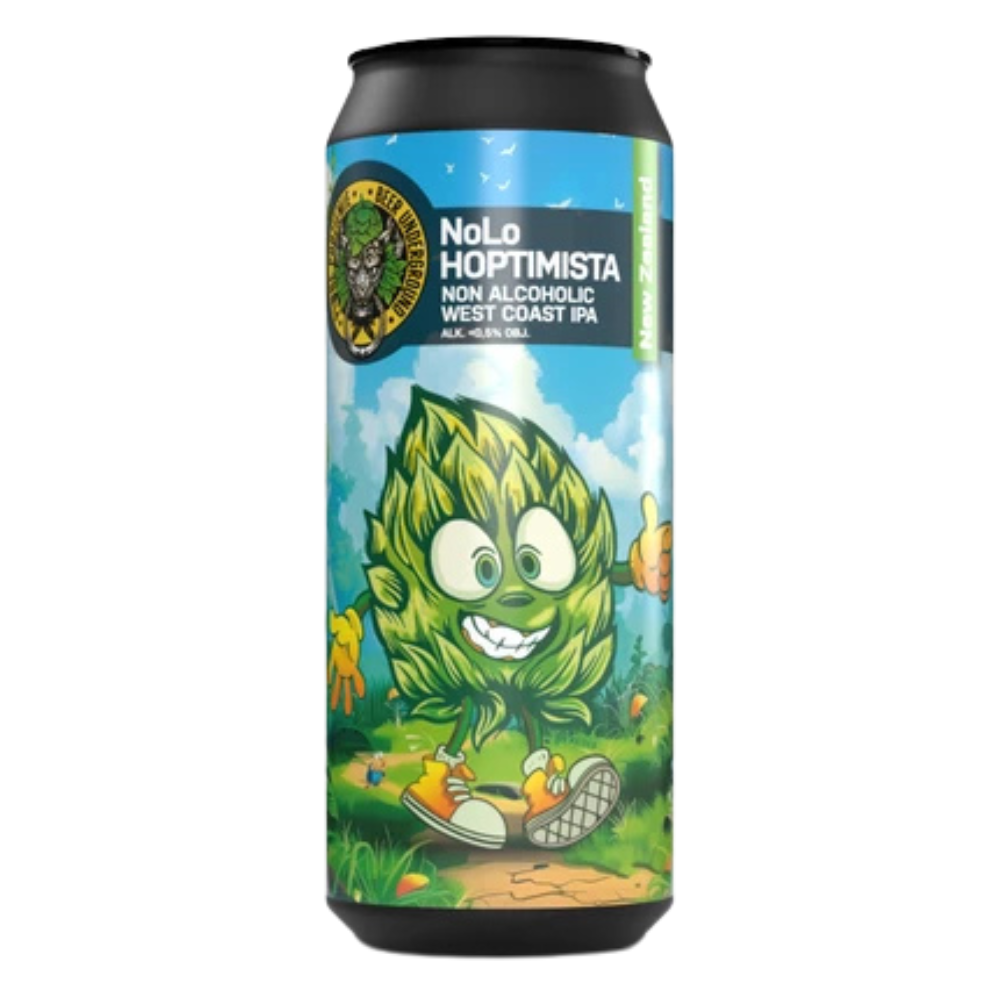 Piwo Piwne Podziemie NoLo Hoptimista NZ - Non-Alcoholic New Zealand West Coast IPA 0% 500ml puszka