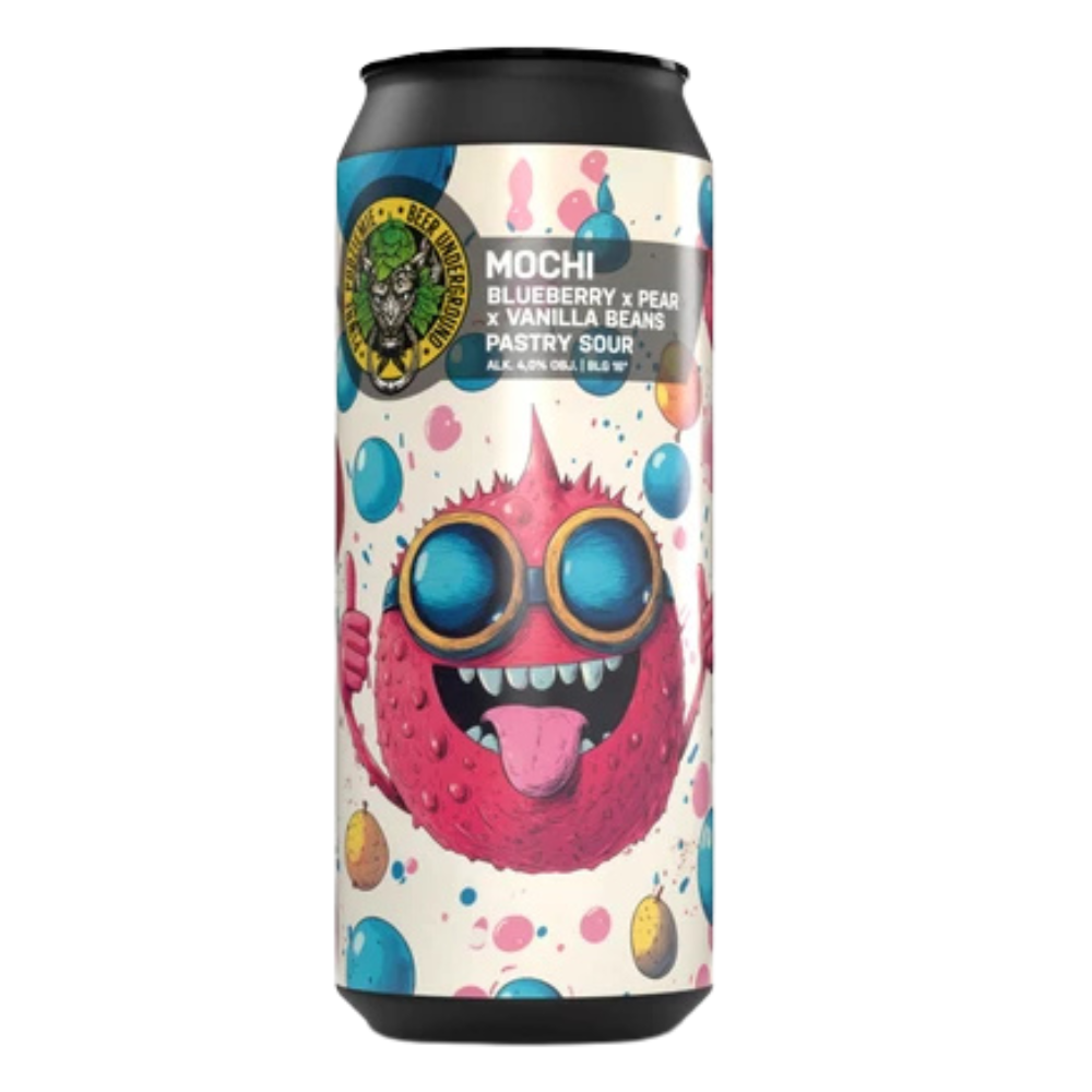 Piwo Piwne Podziemie: Mochi jagoda, gruszka i wanilia 4% 500 ml puszka