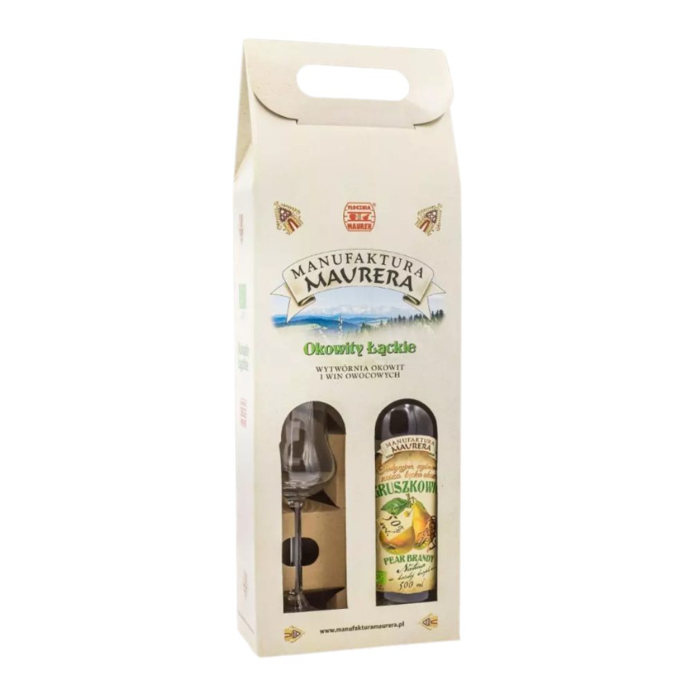 Okowita Śliwowica Łącka 70% 500 ml + kieliszek