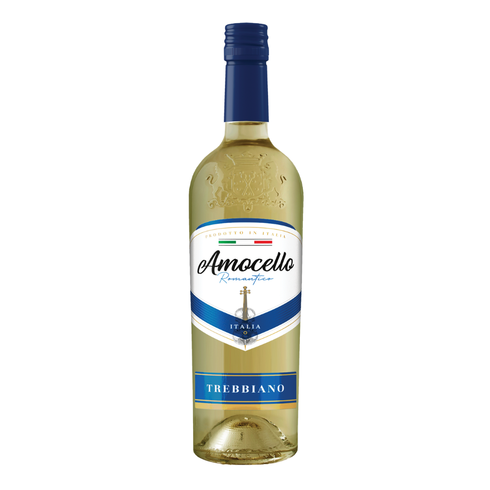Wino Amocello Romantico Trebbiano 12% białe wytrawne 750 mll