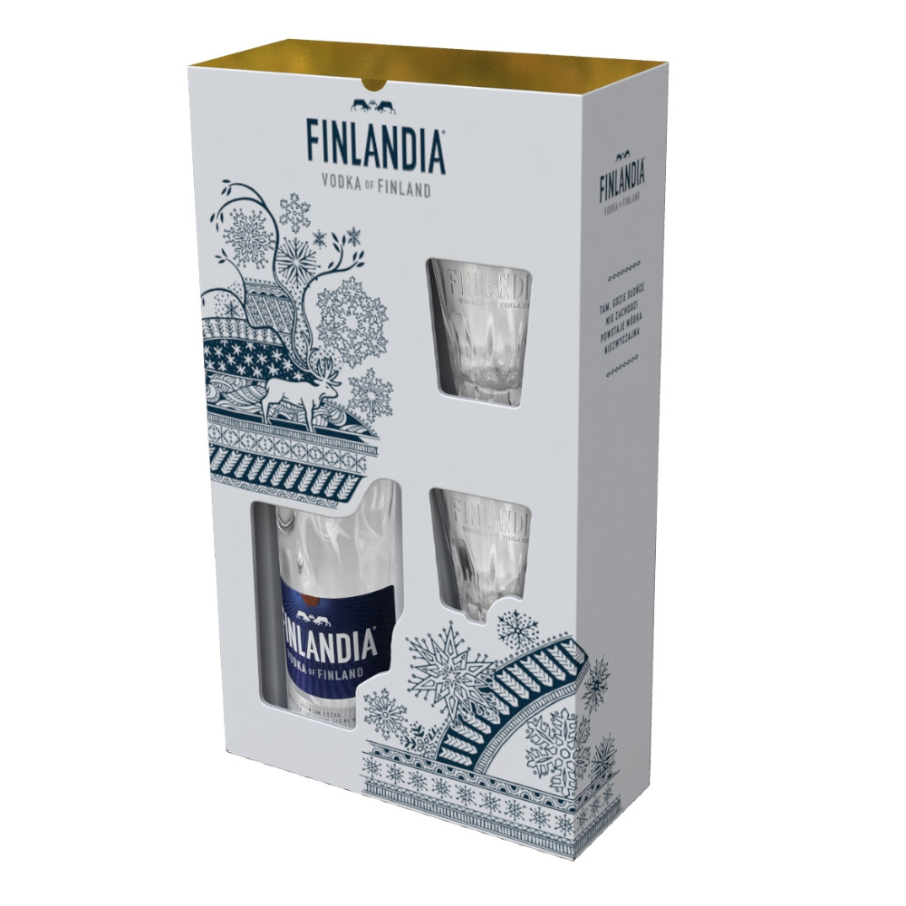 Wódka Finlandia 40% 500 ml + 2 kieliszki