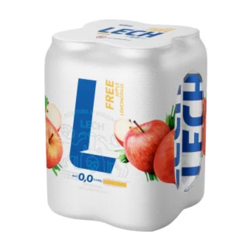 Piwo Lech Free Apple Lemongrass 0% 500 ml 4-pak