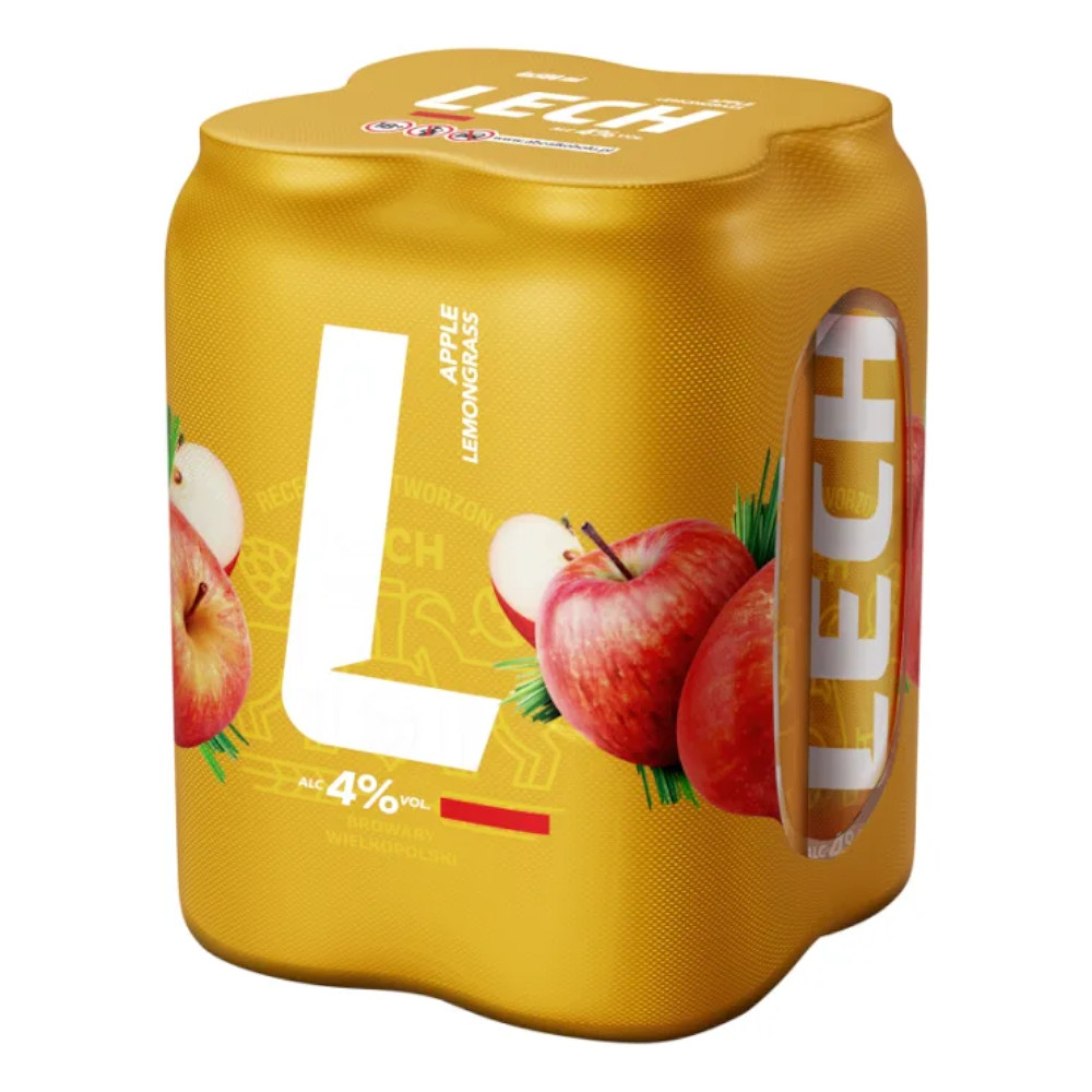 Piwo Lech Apple Lemongrass 4% 500 ml 4 - pak Puszka
