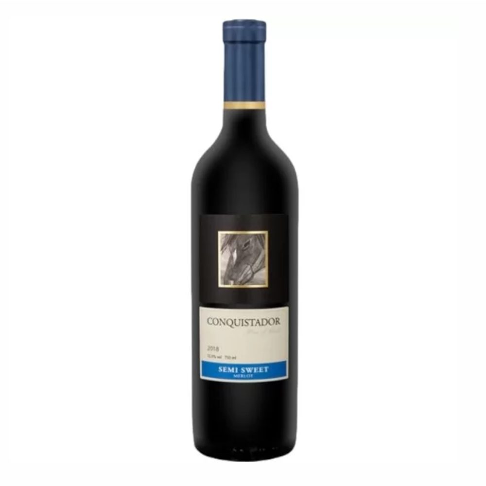 Wino Conquistador Merlot czerwone półsłodkie 12,5% 750 ml