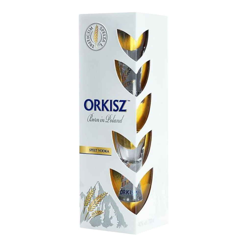 Wódka Orkisz 40% 700 ml + 2 kieliszki kartonik