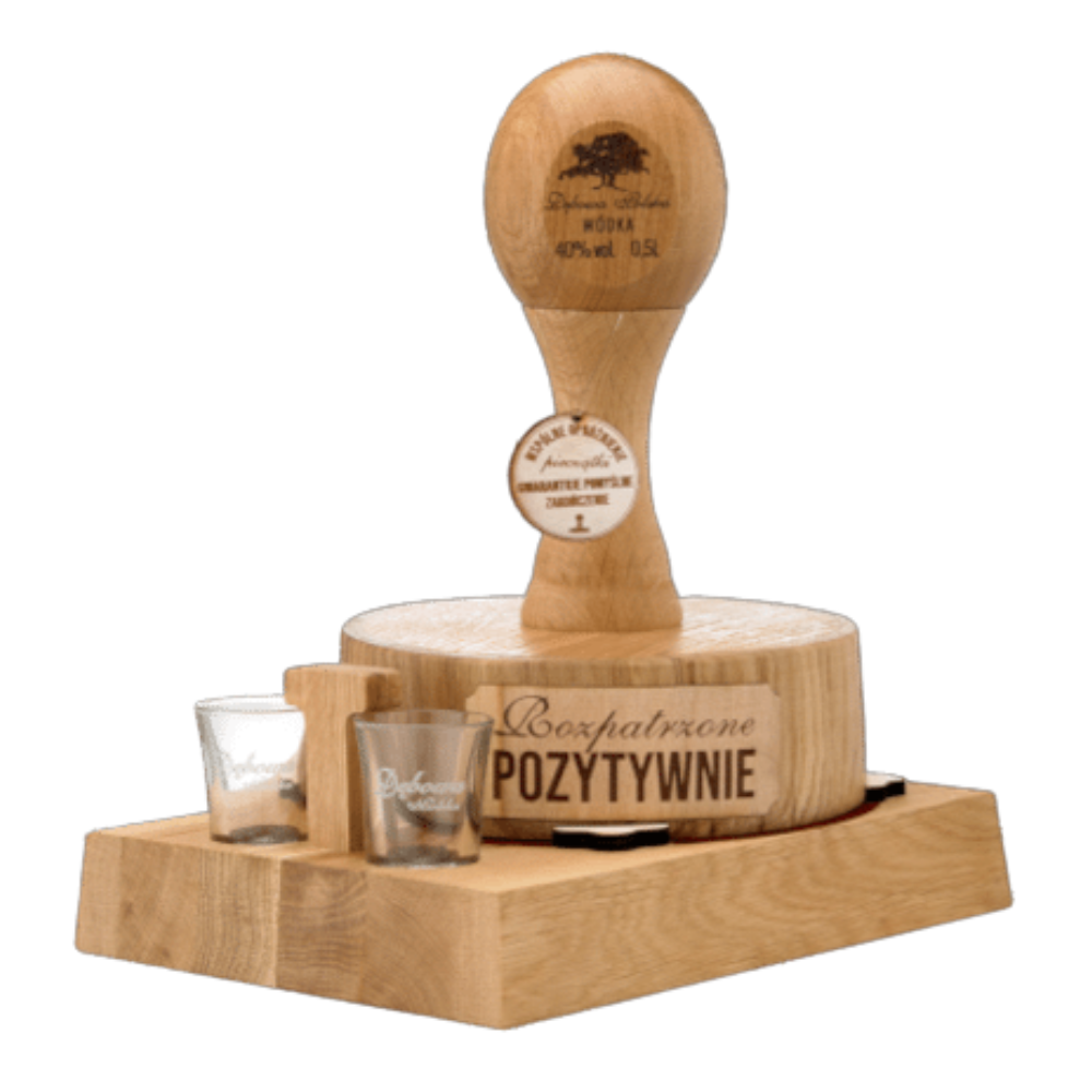 Wódka Dębowa Excellent Pieczątka z Podstawą 40% 500 ml + 2 kieliszki