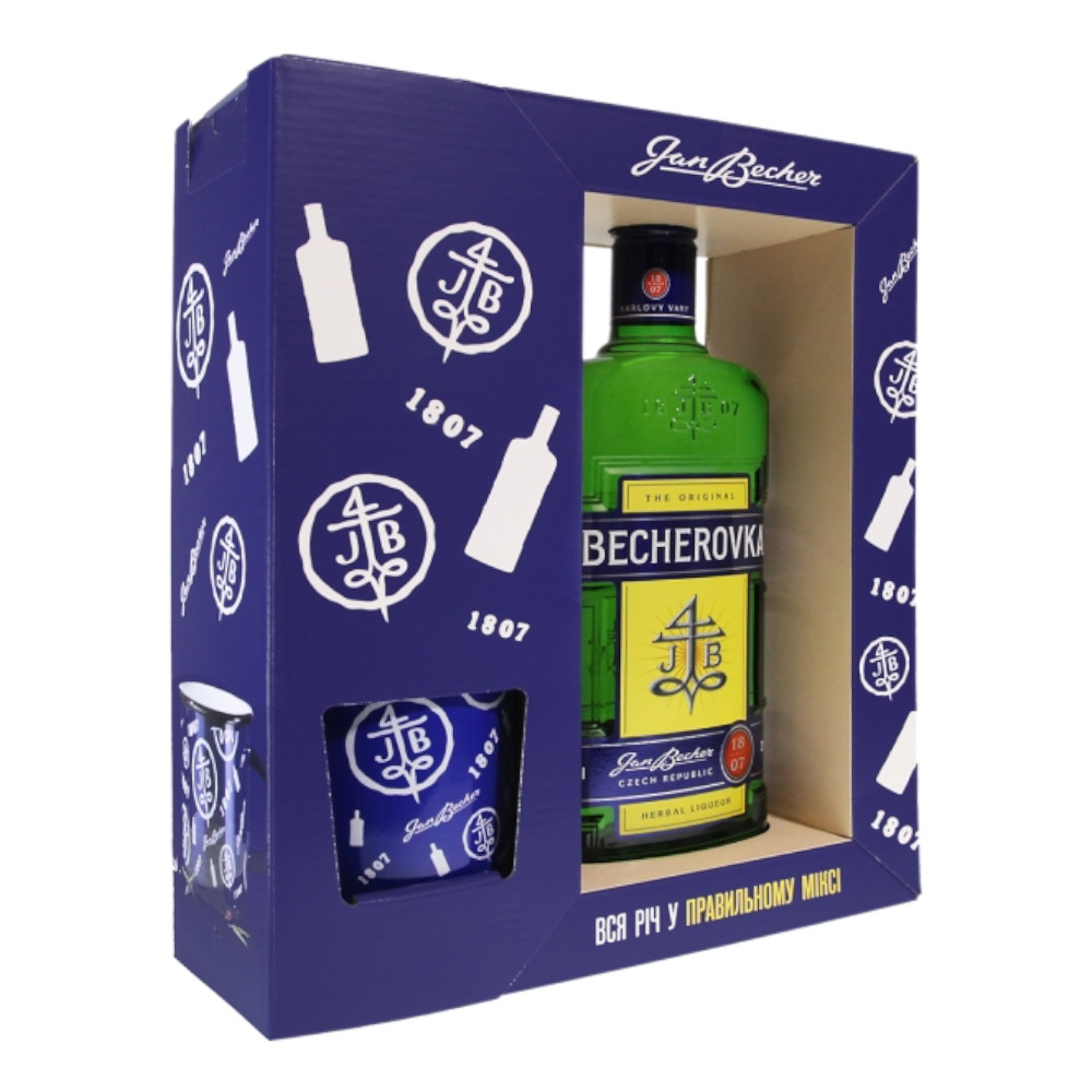 Likier Becherovka 38% 700 ml + 2 kieliszki
