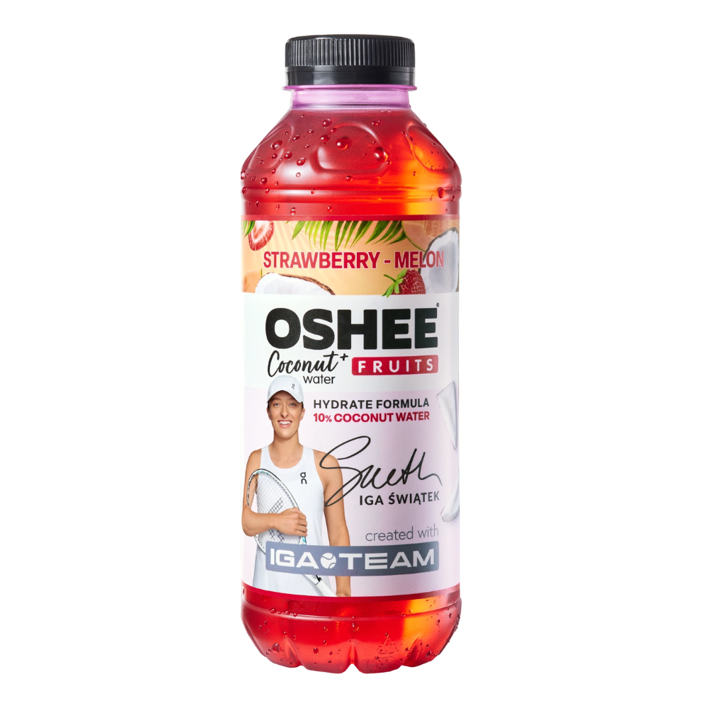 Napój OSHEE & IGA Team Vitamin Water + woda kokosowa truskawka - melon 555 ml