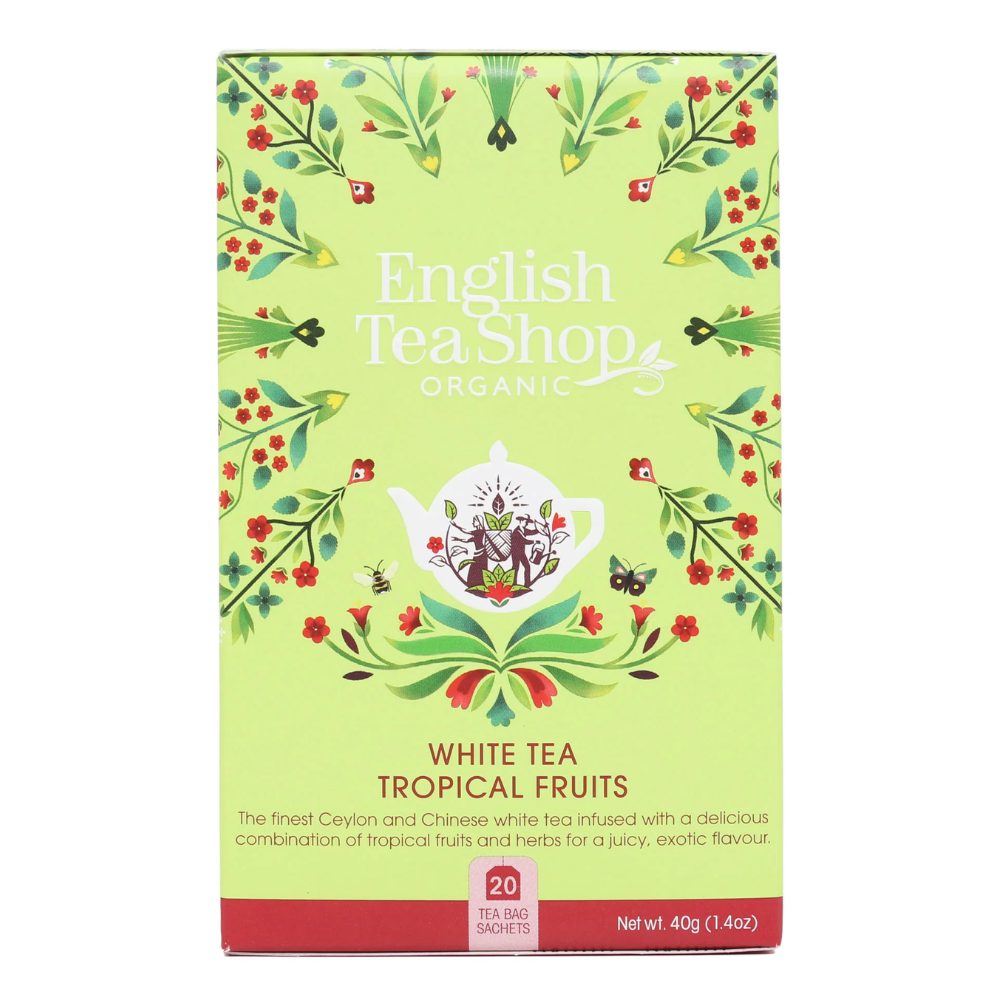 Herbata English Tea Shop Bio White Tea Tropical Fruits / Biała z Owocami Tropikalnymi 20 saszetek