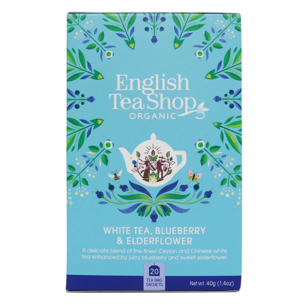 Herbata English Tea Shop Bio White Tea Blueberry&Elderflower / Biała z Borówką i Czarnym Bzem 20 saszetek