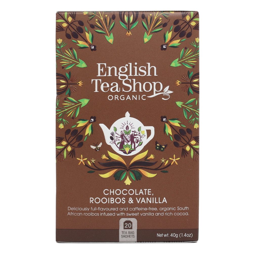 Herbata English Tea Shop Bio Chocolate Rooibos & Vanilla / Rooibos z Wanilią i Czekoladą 20 saszetek