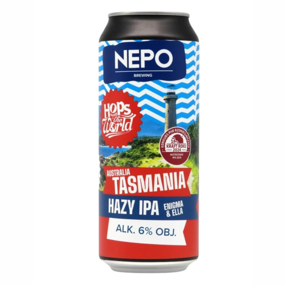 Piwo Nepomucen Hops Around The World - Tasmania - Australia Hazy IPA 6% 500 ml puszka