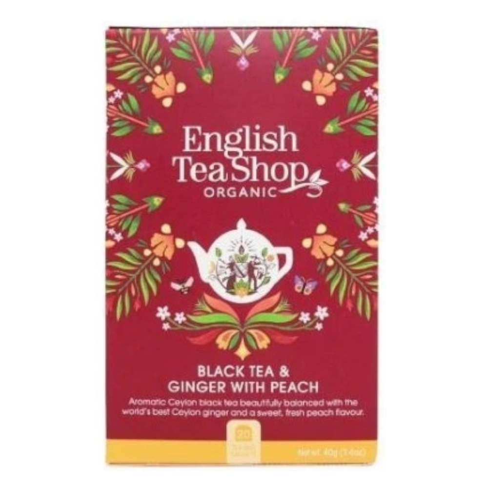 Herbata English Tea Shop Czarna & Imbir z Brzoskwinia saszetka 20 szt