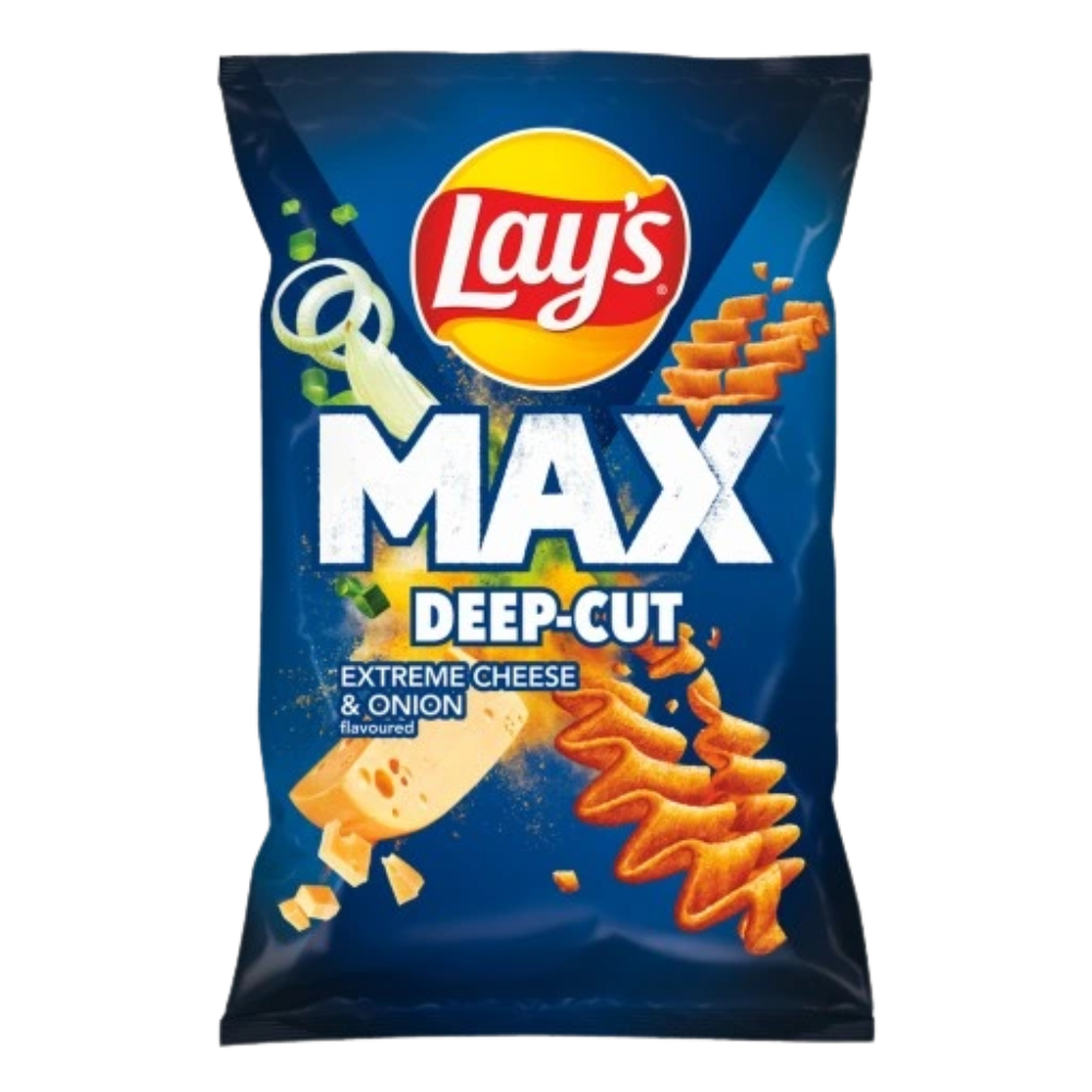 Chipsy Lay's Max Deep Cut Extreme Cheese & Onion 120 gr