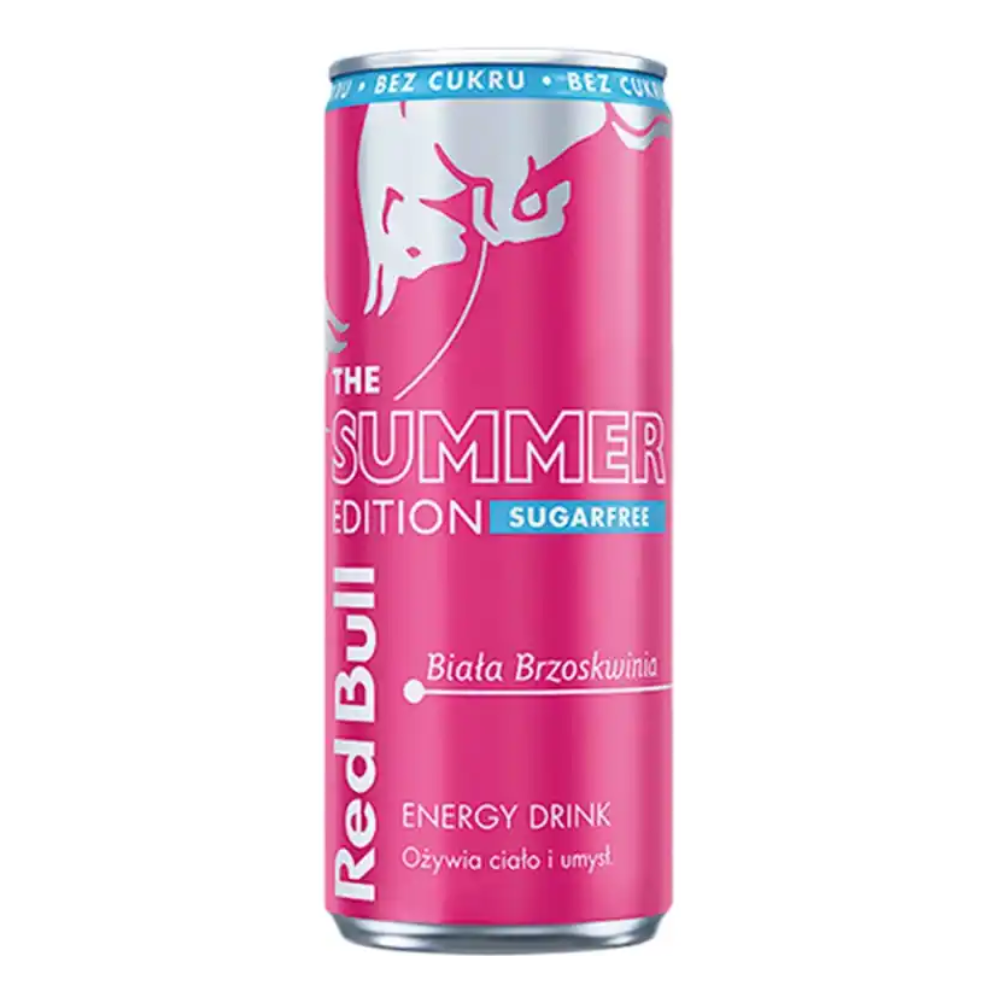 Napój energetyczny Red Bull Summer Bez Cukru Biała Brzoskwinia 250 ml puszka