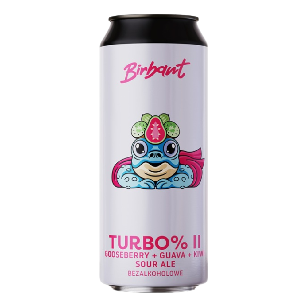Piwo Birbant TurbO% Gooseberry, Guava, Kiwi Sour Ale 0% 500 ml Puszka