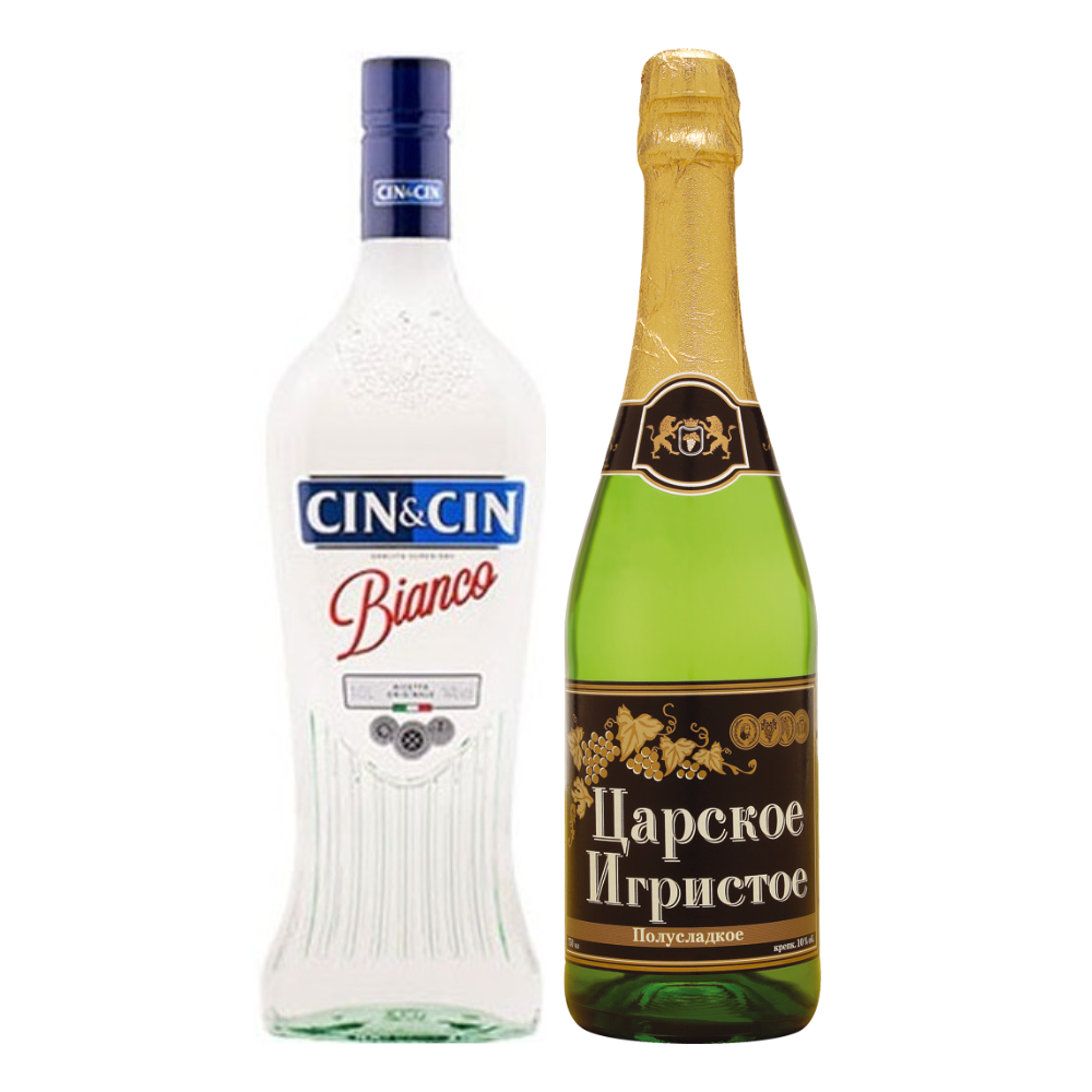 Wermut Cin-Cin Bianco 14%  + Carskoje 10% 1750ml zestaw