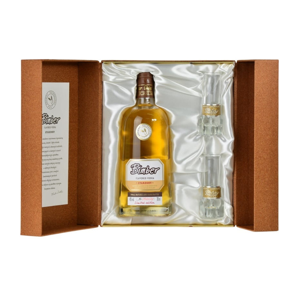 Wódka Bimber Starzony 43% 700 ml + 2 kieliszki