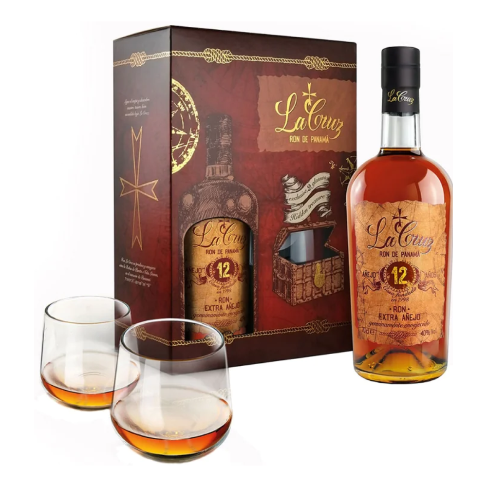 Rum La Cruz 12YO 40% 700 ml + 2 szklanki