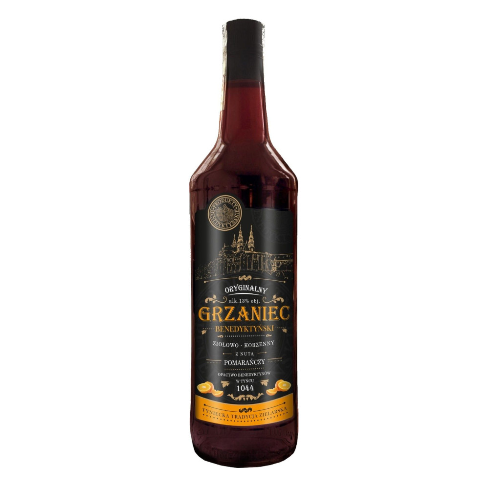Wino Grzaniec Benedyktyński Z Nutą Pomarańczy 13% czerwone słodkie 1000 ml