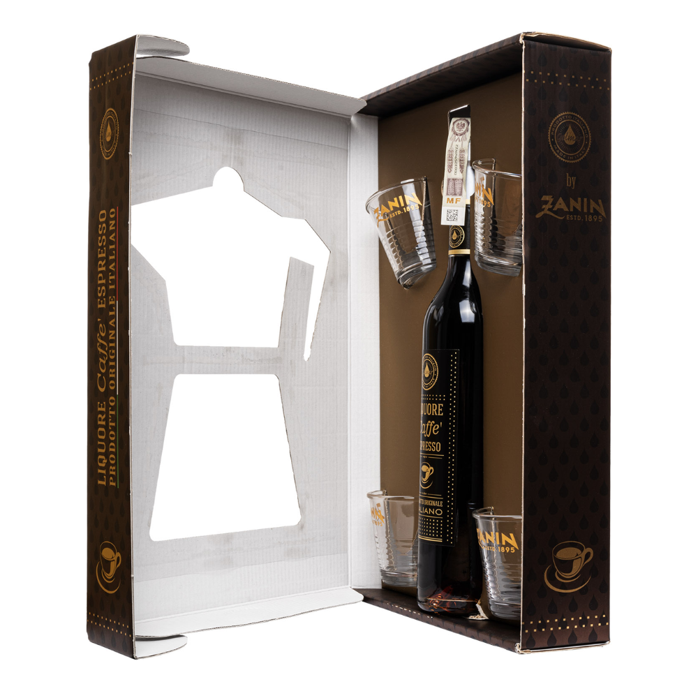 Likier Zanin Liquore Caffe Espresso 20% 500 ml + 4 Kieliszki Zanin