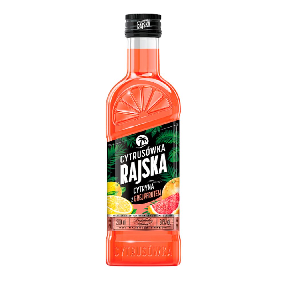 Wódka Rajska Cytrusówka Cytryna z grejpfrutem 30% 200 ml