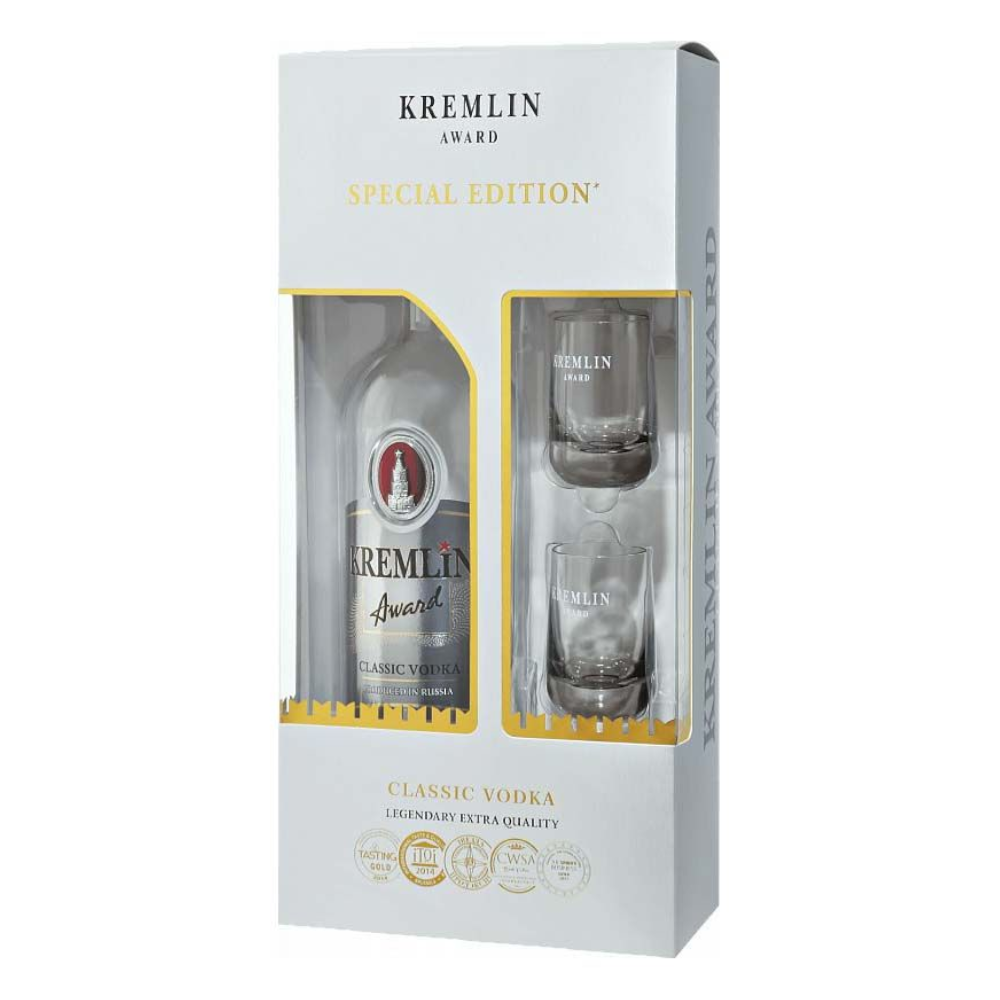 Wódka Kremlin Award Classic + 2 kieliszki 40% 700 ml