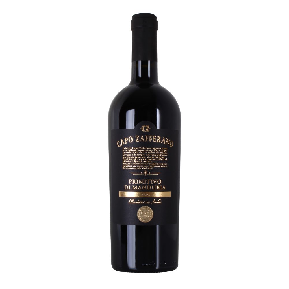 Wino Capo Zafferano Primitivo Di Manduria DOC 14,5% czerwone wytrawne 750 ml