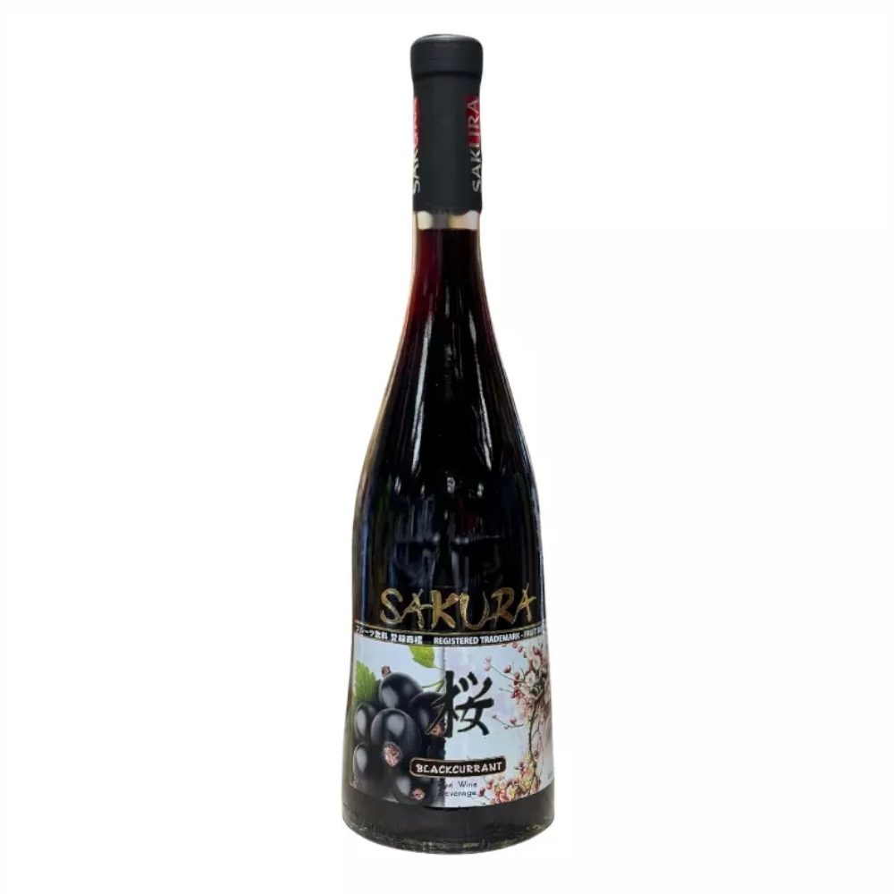 Wino Sakura Czarna Porzeczka Czerwone Słodkie 750 ml