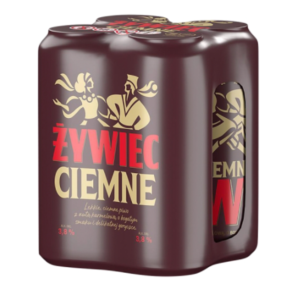 Piwo Żywiec Ciemne 3,8% 500 ml 4-pak puszka