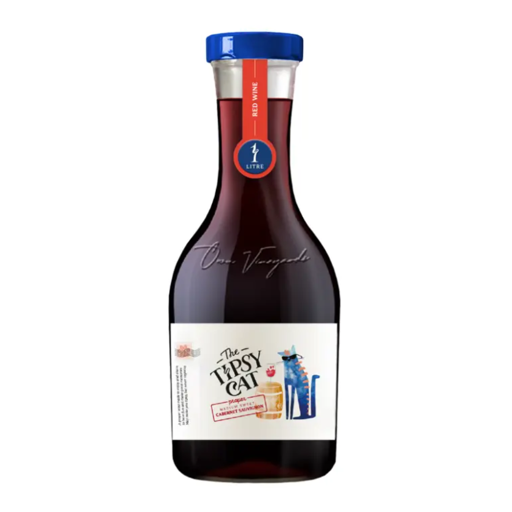 Wino Tipsy Cat Cabernet Chardonnay  12% czerwone półsłodkie 1000 ml