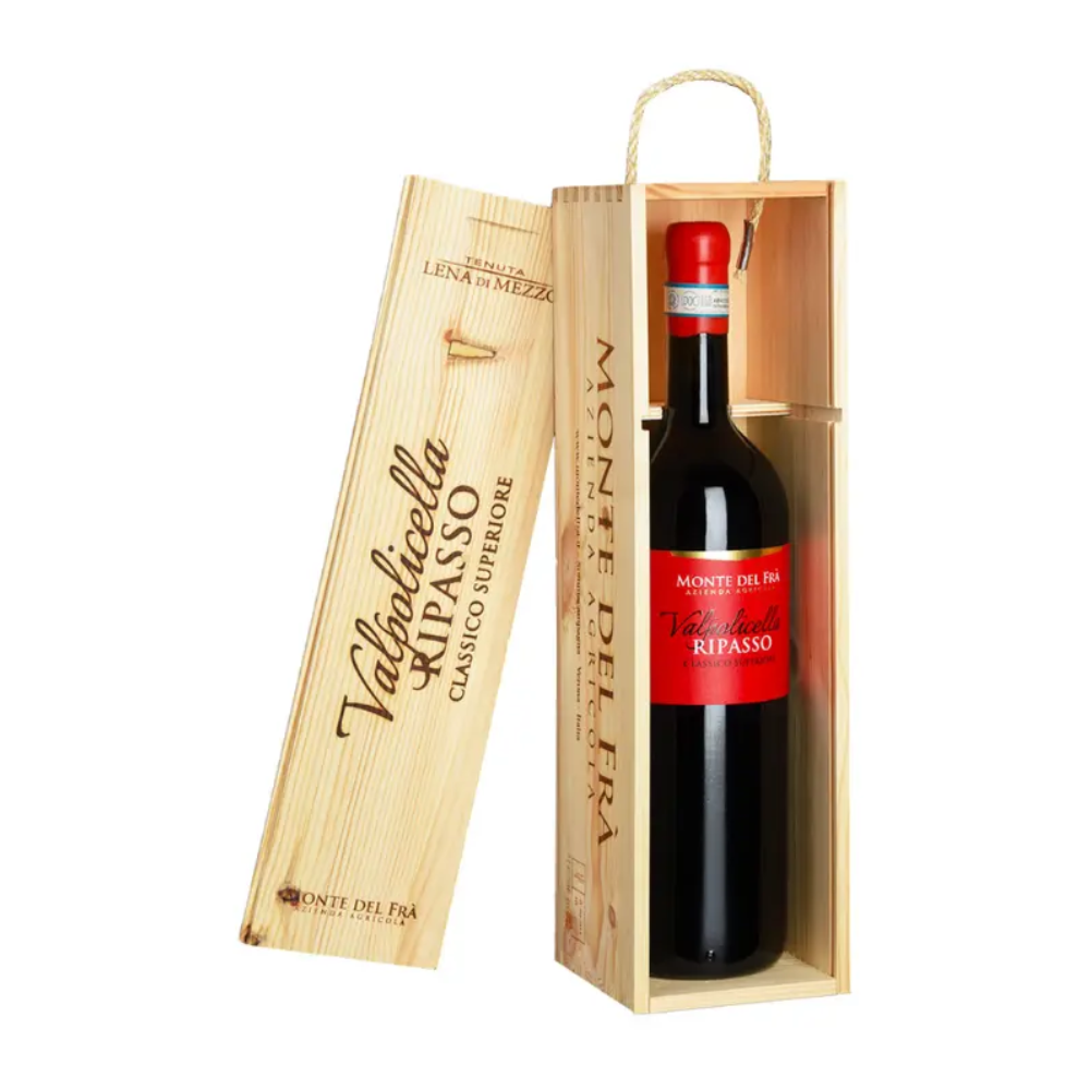 Wino Monte del Fra Valpolicella Ripasso 14% czerwone wytrawne 3000 ml + skrzynka