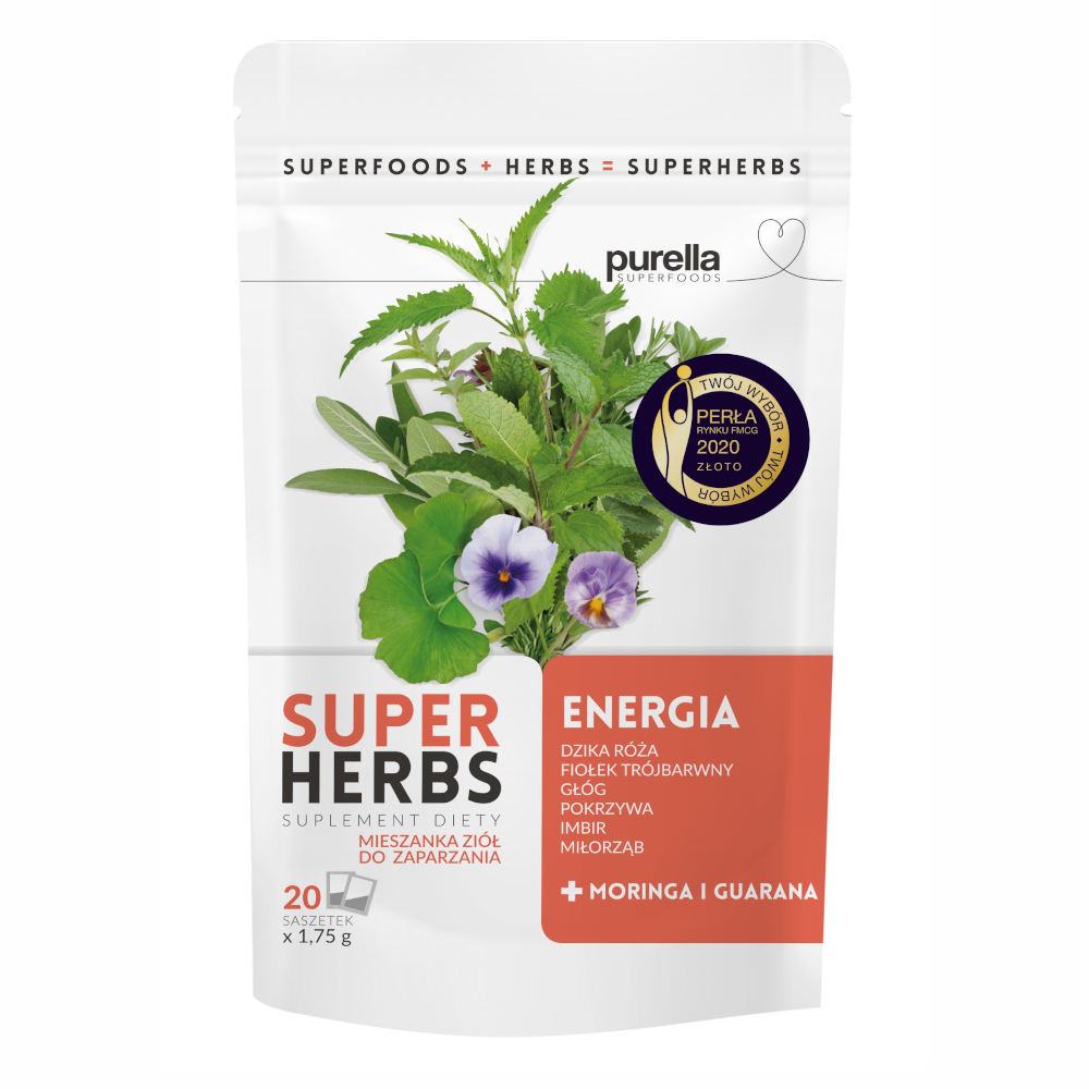 Herbata Purella Superfoods Superherbs Mieszanka ziół do zaparzania Energia 35 g