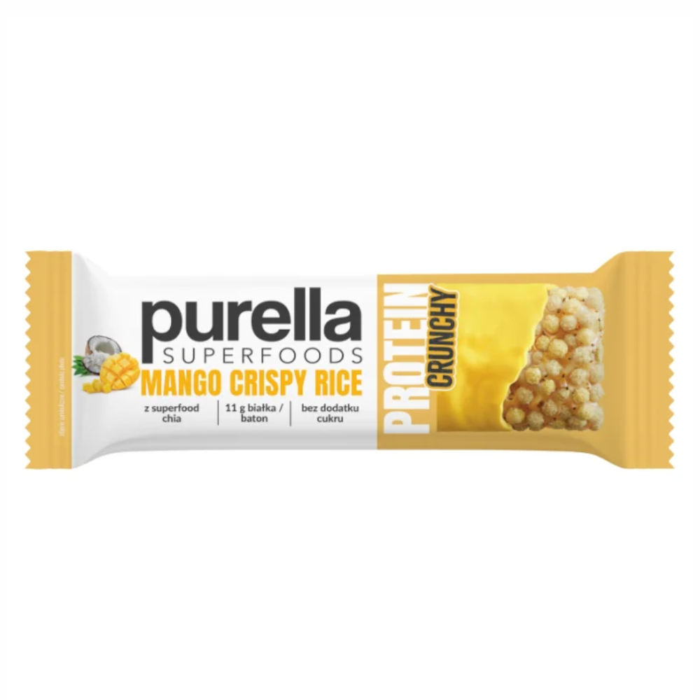 Purella Superfoods Protein bar baton proteinowy mango crispy rice 45 g