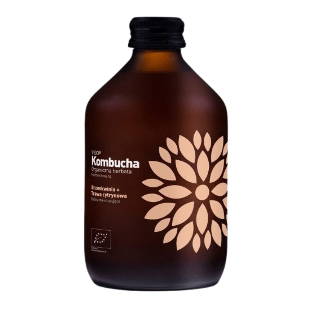 Kombucha Vigo brzoskiwnia i trawa cytrynowa 330 ml