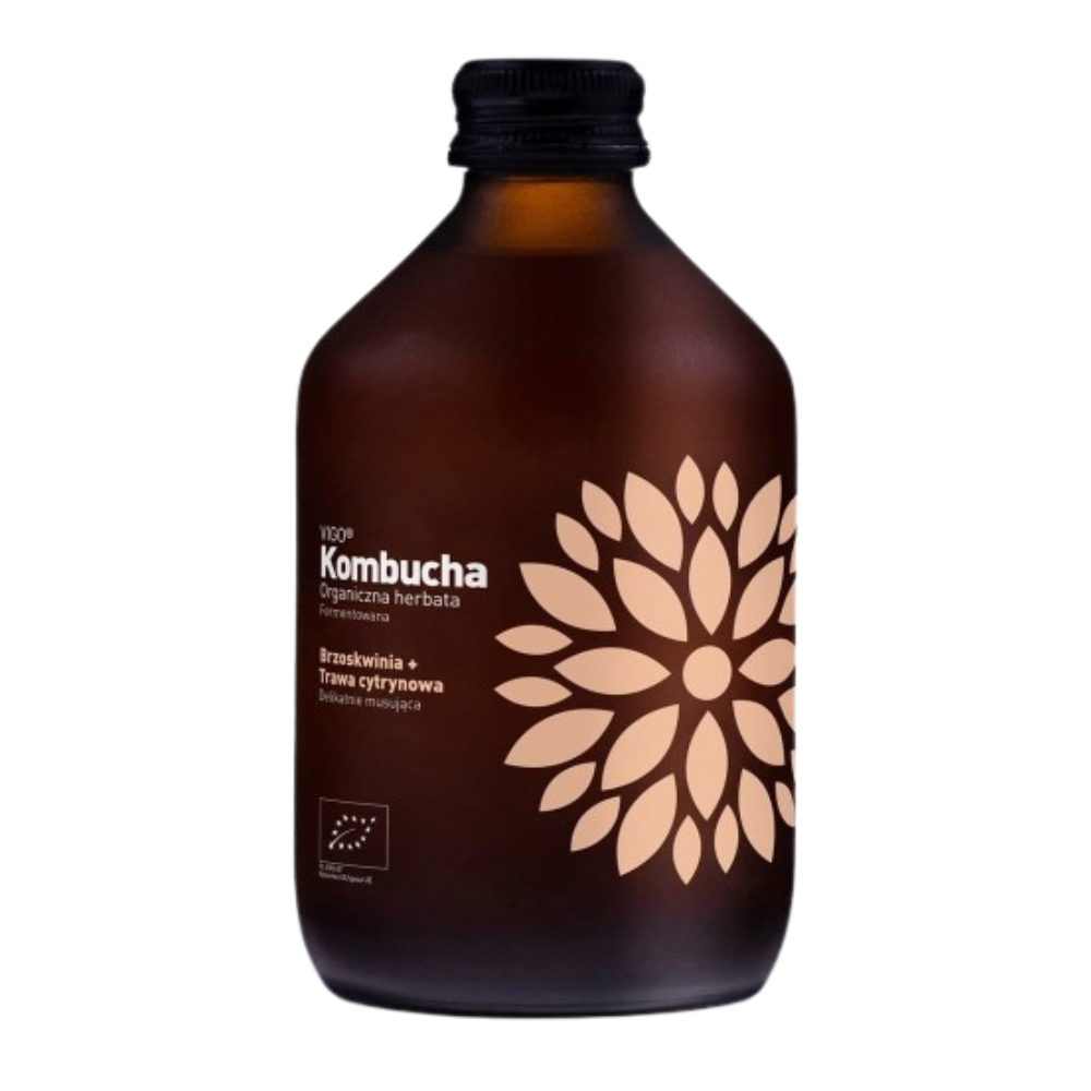 Kombucha Vigo brzoskiwnia i trawa cytrynowa 330 ml